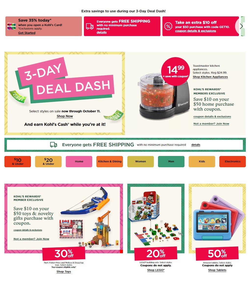 Kohl's 3-Day Deal Dash Sale - Page 1