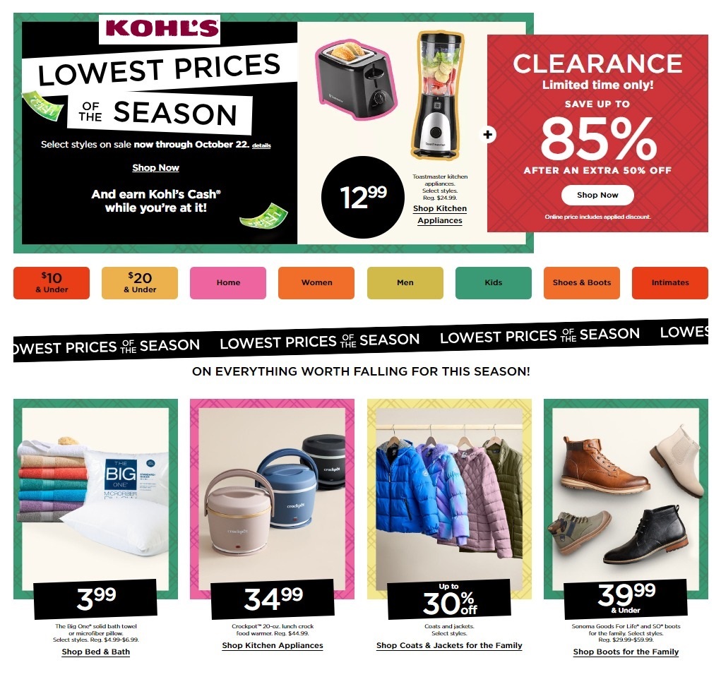 Kohl's Lowest Prices of the Season Sale 2023 - Page 1