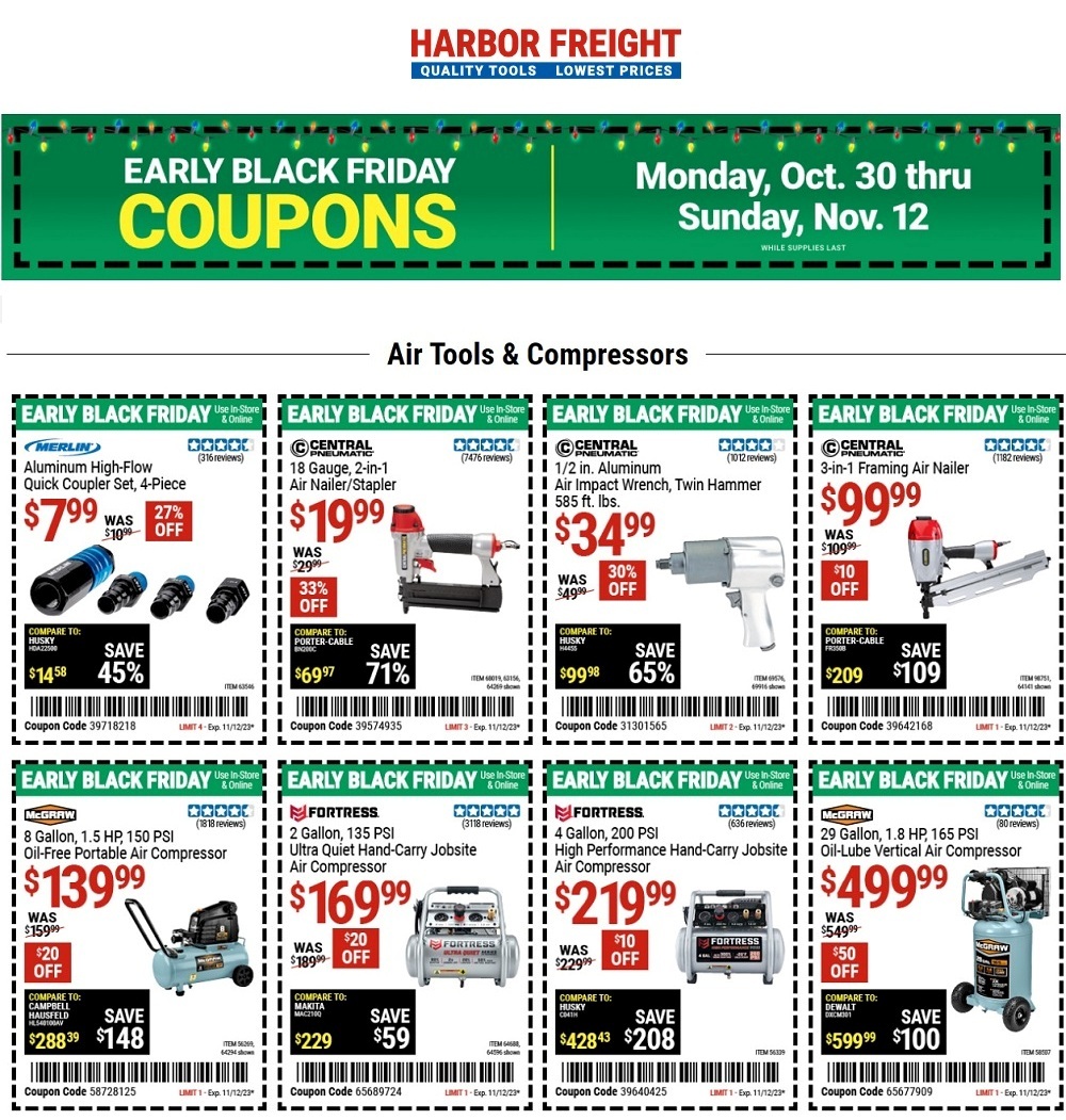 Harbor Freight Tools Pre-Black Friday 2023 - Page 1