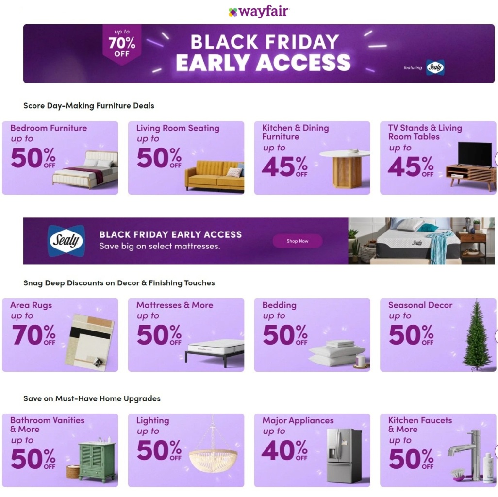 Wayfair Black Friday Early Access Sale 2023 - Page 1