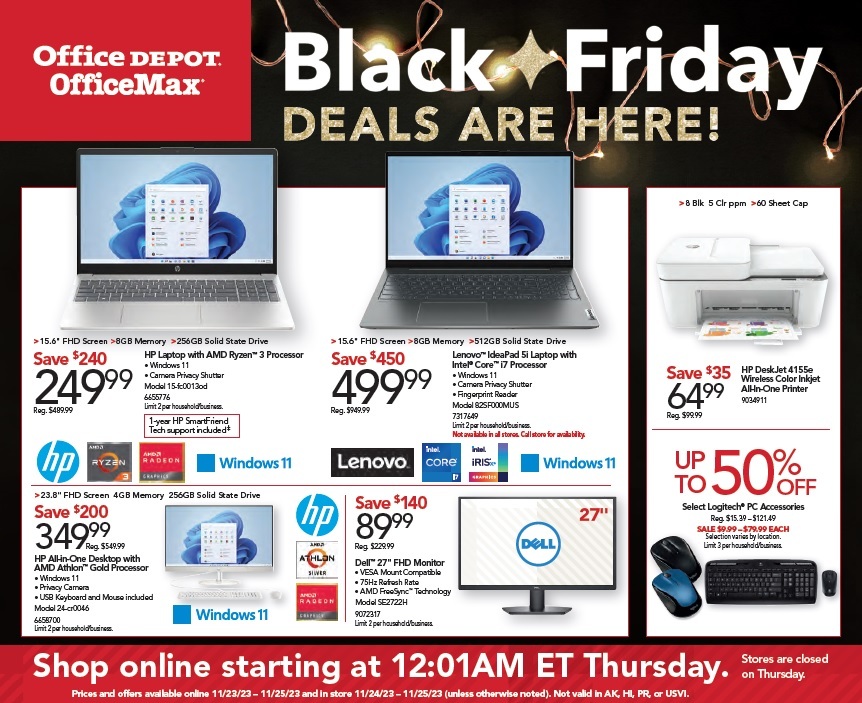 Office Depot and Office Max Black Friday 2023 - Page 1