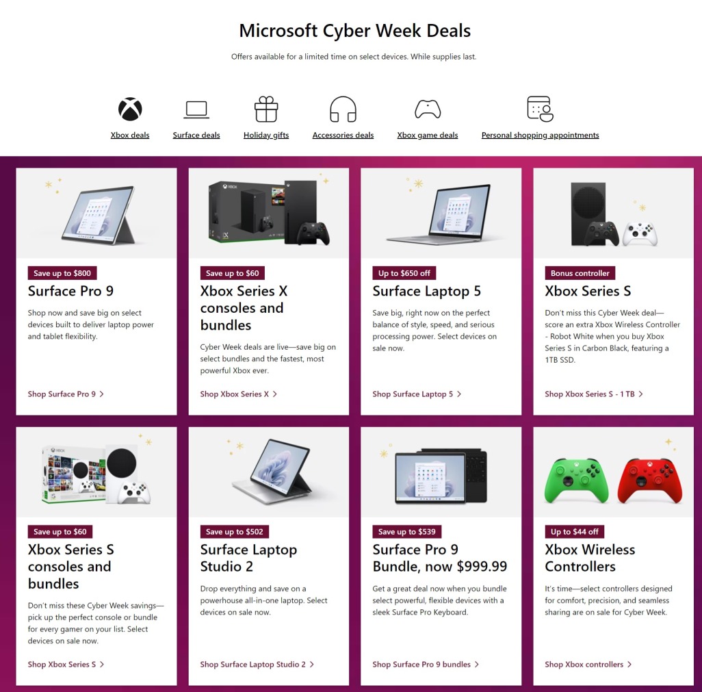 Microsoft Store Cyber Monday 2023 - Page 1