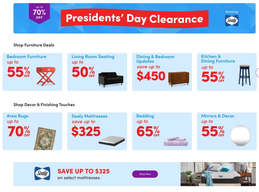 Wayfair Presidents Day 2024 - Page 1