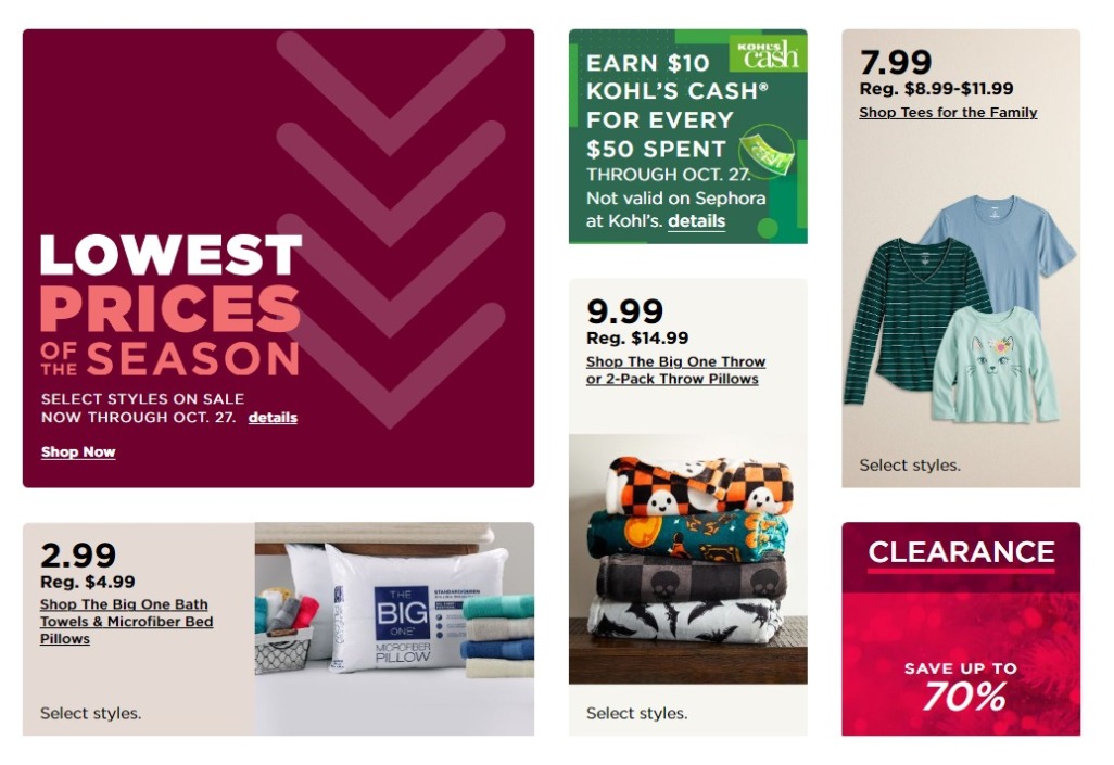 Kohl's Lowest Prices of the Season Sale 2024 - Page 1