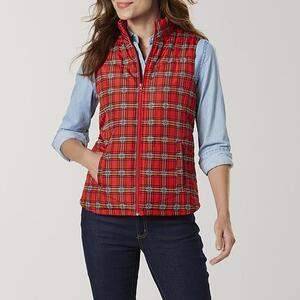 Basic Editions Womens Plus Size Print Vests