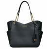 Michael Kors Jet Set Travel Large Top Zip Chain Tote Black Saffiano Leather