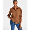 Style & Co Women's Perfect Printed Cotton Button-Up Shirt