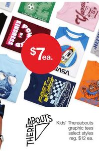 Kids' Thereabouts graphic tees for $7 EA