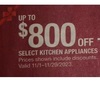 Up to $800 off Select Kitchen Appliances