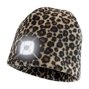 HEAD LIGHTZ Fleece Beanie Hat with LED Light Cap for Winter Safety