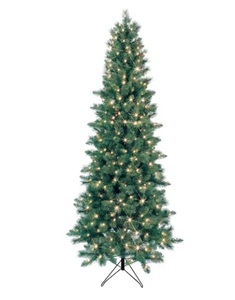 GE 7.5-ft Pine Pre-lit Slim Artificial Christmas Tree with LED Lights