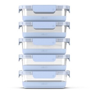 Ello 10pc Glass Meal Prep Food Storage Container Set Blue