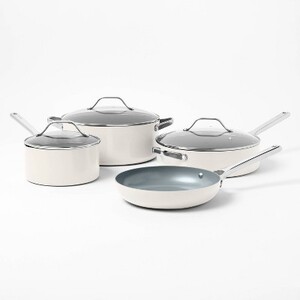7pc Nonstick Ceramic Coated Aluminum Cookware Set