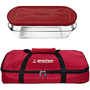 Anchor Hocking Bake n Take Tote Set 3 Pc