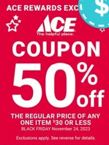 50% Off The Regular Price Of Any One Item $30 Or Less