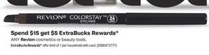 Spend $15 get $5 Extra Bucks Rewards® ANY Revlon cosmetics or beauty tools