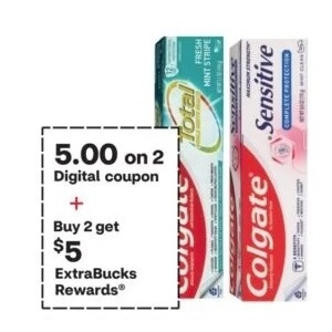 5.00 on 2 Digital coupon + buy 2 get $5 Extra Bucks Reward
