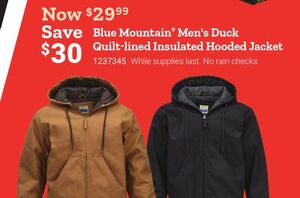 Blue Mountain Duck Quilt-Lined Insulated Hooded Jacket