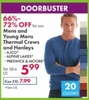 66% - 72% off Mens and Young Mens Thermal Crews and Henleys