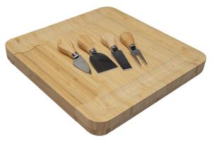 Bamboo Charcuterie Cheese Board and Knife Set