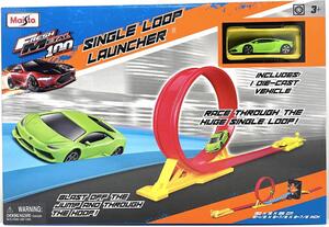 Single Loop Launcher with Die-Cast Green Lamborghini Racer