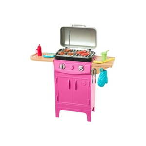 Barbie World Toy BBQ Grill Playset with 7 Dollhouse Accessories Including Grill