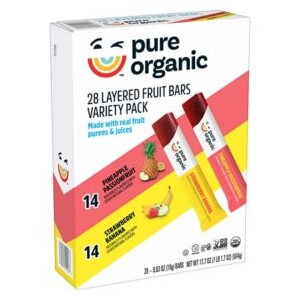 Pure Organic Variety Pack Layered Fruit Bars, 0.63 oz., 28 pk.
