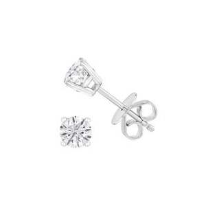 Save $400 Round Brilliant 0.80 ctw VS2 Clarity, I Color Diamond 14kt White Gold Stud Earrings