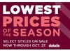 Lowest Price of the Season