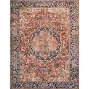 LOLOI II Layla Red/Navy 7 ft. 6 in. x 9 ft. 6 in. Bohemian Area Rug