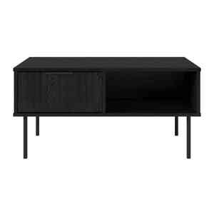 CorLiving Lysander 20 in. Black Rectangle Wood Fluted Coffee Table