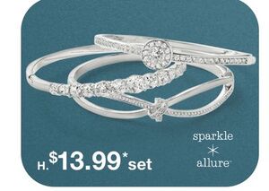 Sparkle Allure Pure Silver-Plated Bangle Set