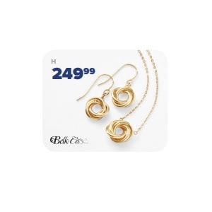 . 10K Gold Love Knot Necklace & Earring Set