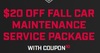 $20 Off Fall Car Maintenance Service Package With Coupon