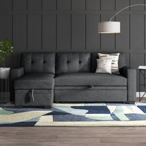 Wade Logan Chanele 83" Wide Reversible Sleeper Sofa and Chaise