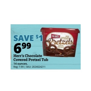 Herr's Chocolate Covered Pretzel Tub