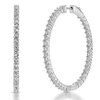 Round Cut Lab Created White Sapphire Hoop Earrings in Sterling Silver